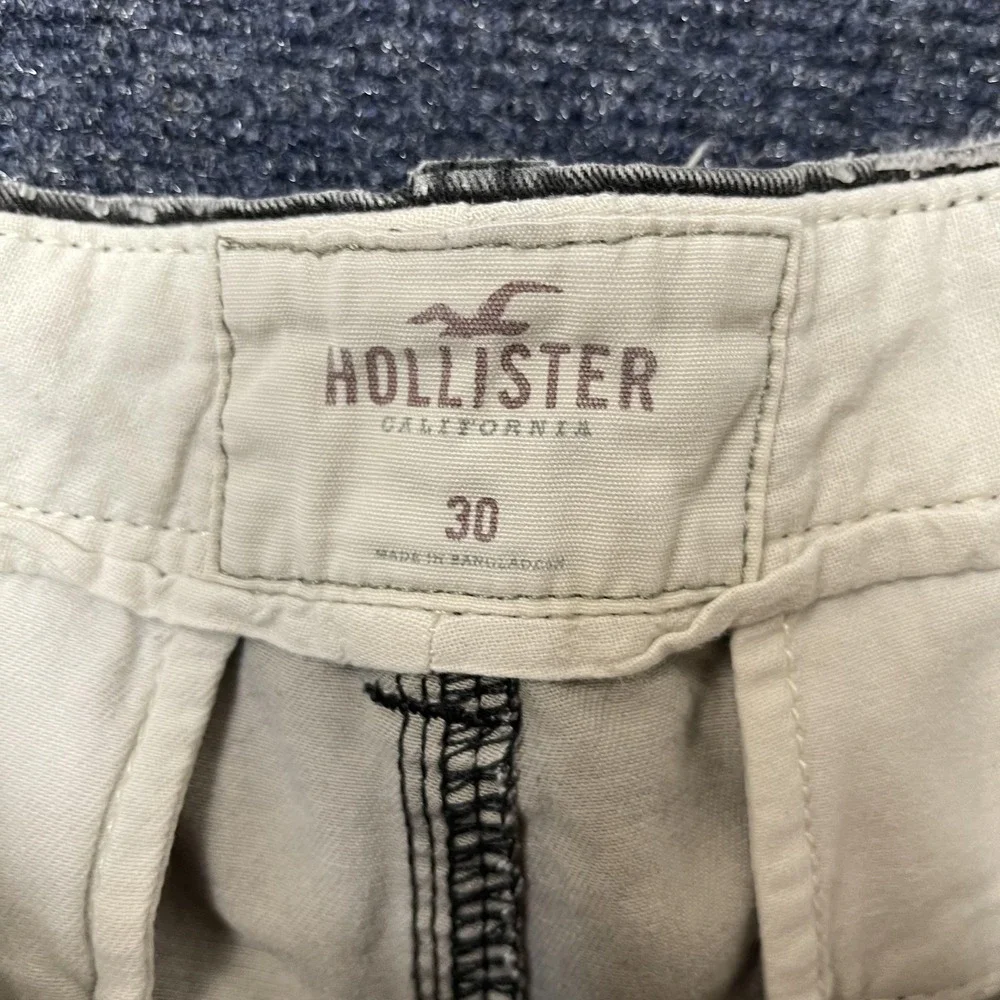 Hollister Chino Shorts Mens‎ 30 Gray Cutoff Raw Hem Distressed Casual Summer